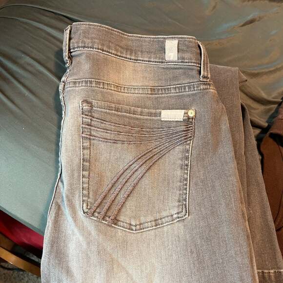 7 For All Mankind Women's Closing Act High Rise Flare Stretch Denim Jeans